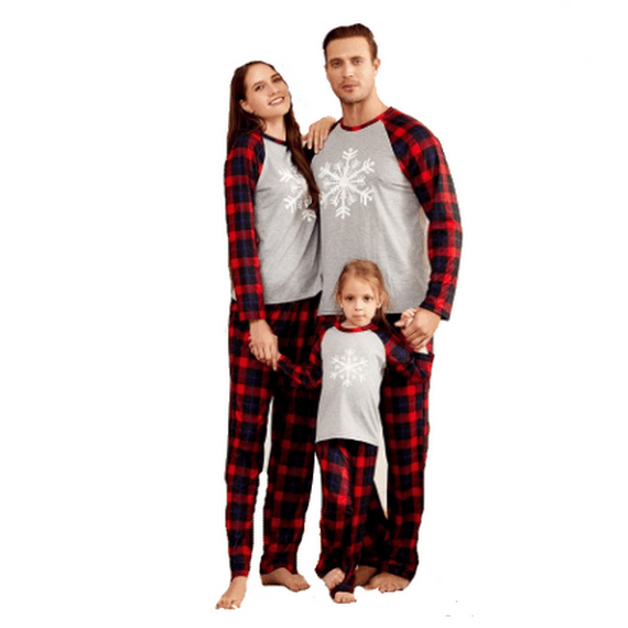 Pyjama Noël Famille Neige Grise