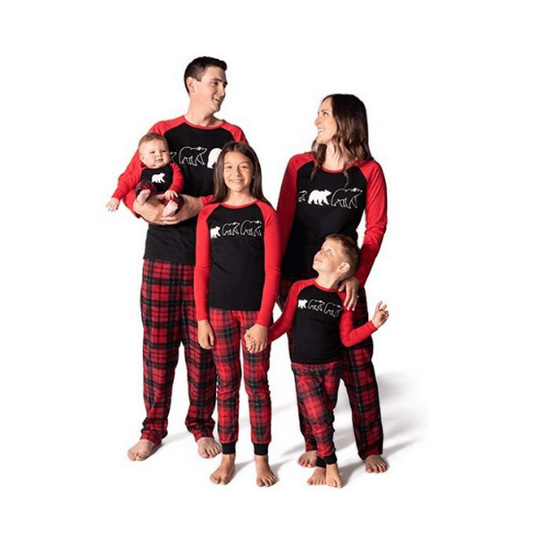 Pyjama noël famille noir et rouge