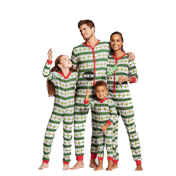 Pyjama noël famille blanc et vert