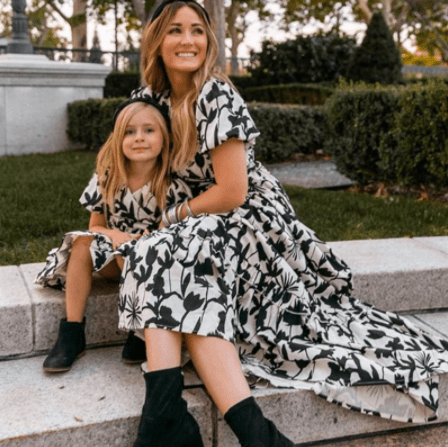 Robe à manches courtes pour mère et fille