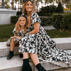 Robe à manches courtes pour mère et fille