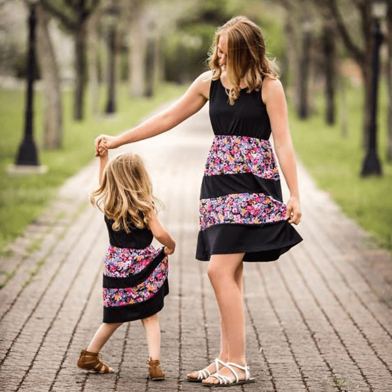 Robe assortie mère fille noire