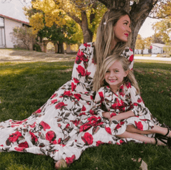 Robe mère fille avec impression floral