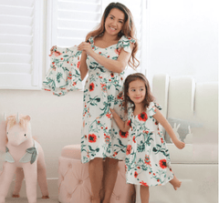 Robe mère fille blanche d'été