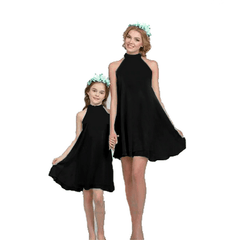 Robe mère fille colorée noire