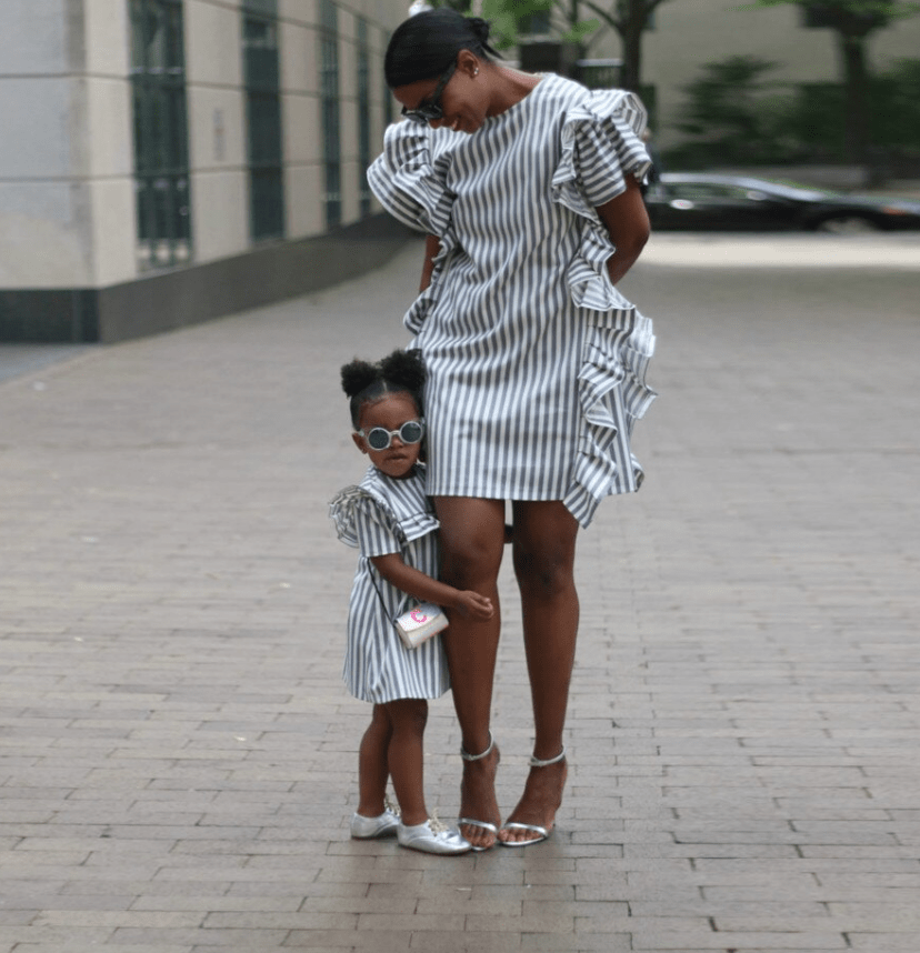 Robe mère fille mini à volants