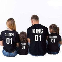 Tee shirt famille assorti roi noir