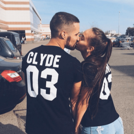 Tee shirt couple Bonnie and Clyde