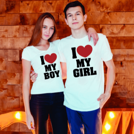 Tee shirt couple Je t'aime