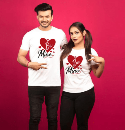 Tee shirt couple assorti Be mine