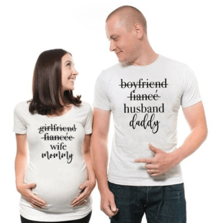 Tee shirt couple femme enceinte