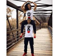 Tee shirt couple assorti roi et reine