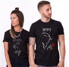Tee shirt couple beauté noir