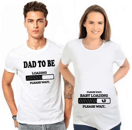 Tee shirt couple bébé arrive