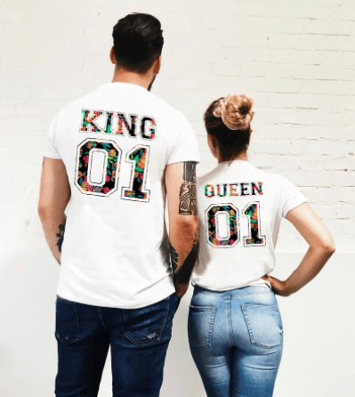 Tee shirt couple King et Queen
