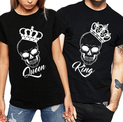 Tee shirt couple tête de mort