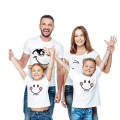 Tee shirt famille assorti smiley