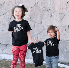 Tee shirt frère et sœur assorti en noir