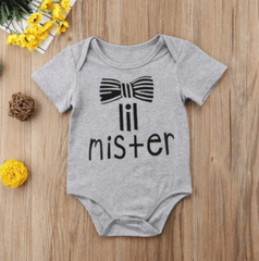 Tee shirt frère et sœur nœud papillon gris