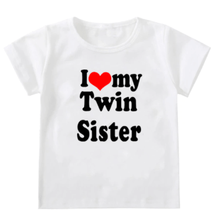Tee shirt frère et sœur jumeaux soeur