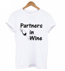 Tee shirt meilleure amie partenaires de vin gauche