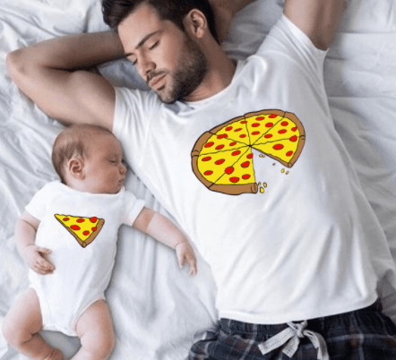 Tee shirt père fille pizza