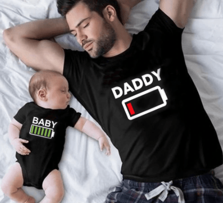 Tee shirt père fils batterie