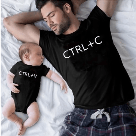Tee shirt père fils copier coller