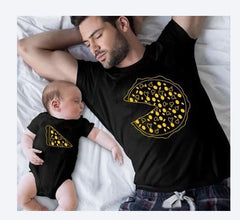 Tee shirt père fils fans de pizza