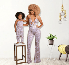 Tenue mère fille zébrée marron