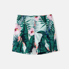 Maillot De Bain Assorti Pour La Famille à Imprimé Plantes