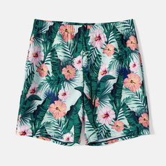 Maillot De Bain Assorti Pour La Famille à Imprimé Plantes